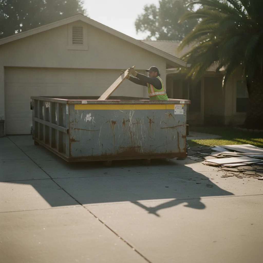 Dumpster placement near driveway right-of-way rules in Nokomis